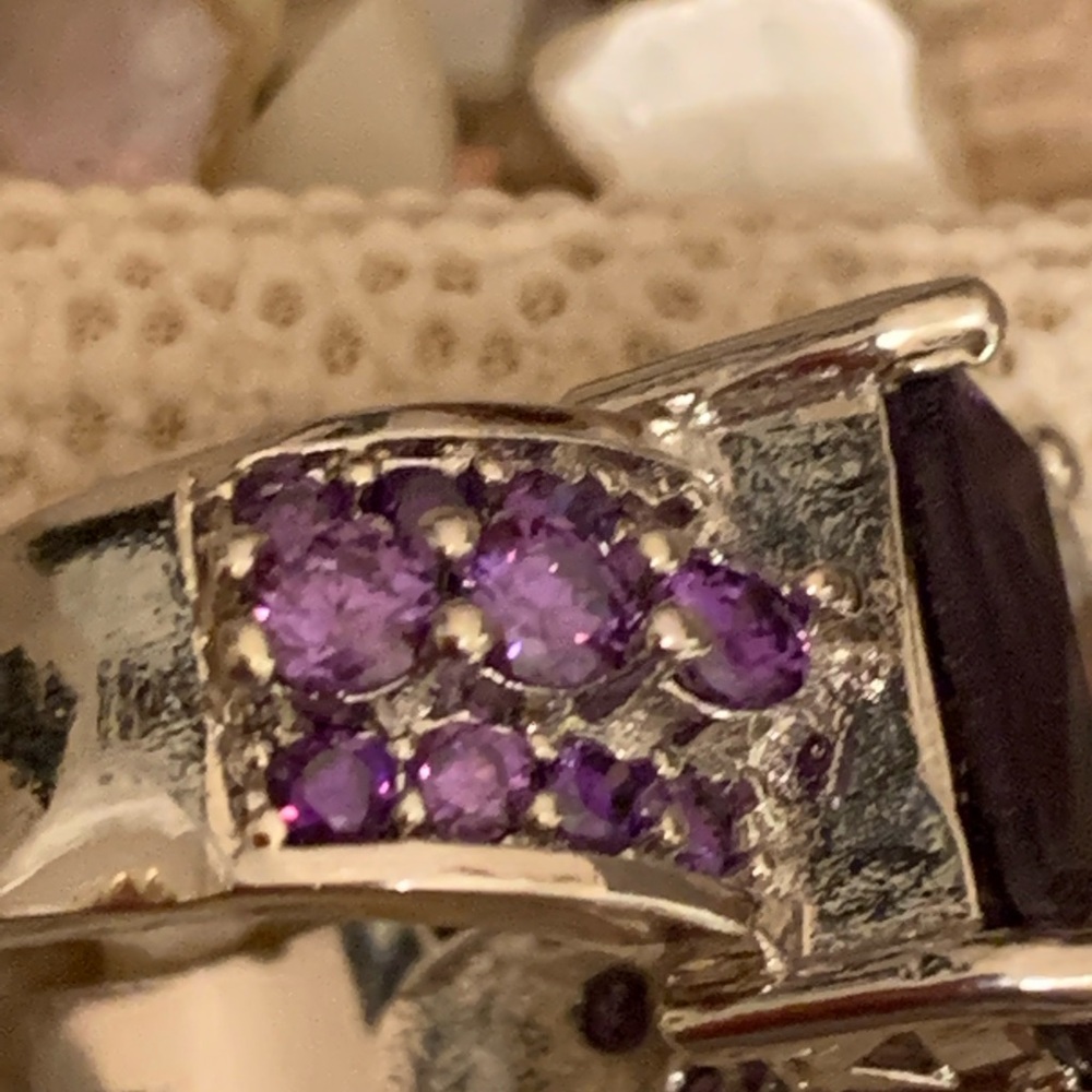 Sterling Amethyst Statement Ring - image 5